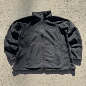 Columbia Black Full Zip Fleece Jacket Men's XL Outdoor Lightweight Warm